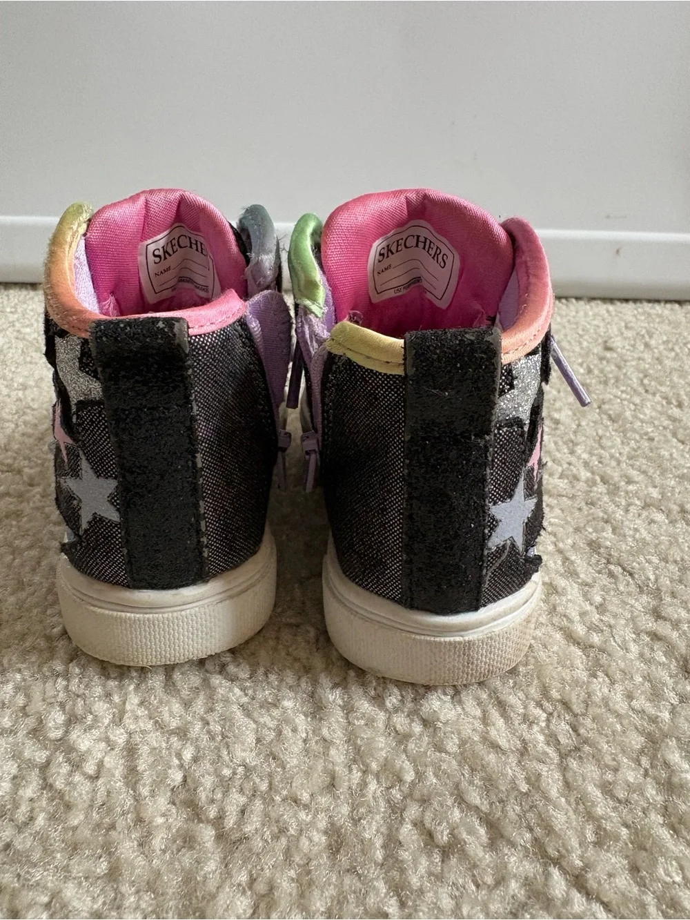 Skechers Toddler High-Top Sneakers with Multicolor Stars
